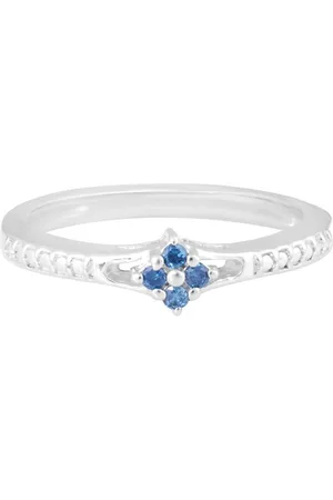 HIFLYER JEWELS 925 Sterling Silver Stone-Studded Finger Ring