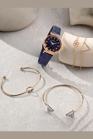 Daniel Klein Women Stone Studded Bracelet & Analogue Watch Gift Set