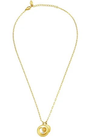 Police Gold-Plated Stainless Steel Heart Shaped Pendant With Chain