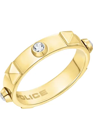 Police Gold-Plated Stone-Studded Finger Ring
