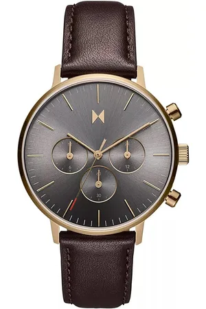 MVMT Men Legacy Traveler Leather Analogue Chronograph Watch 28000281