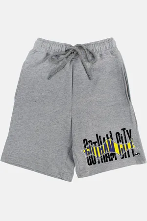 YK Boys Typography Printed Mid-Rise Shorts