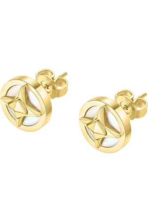 Police Gold-Plated Circular Studs Earrings