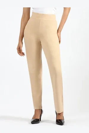BlissClub Women Straight Fit High-Rise Wrinkle Free Formal Trouser