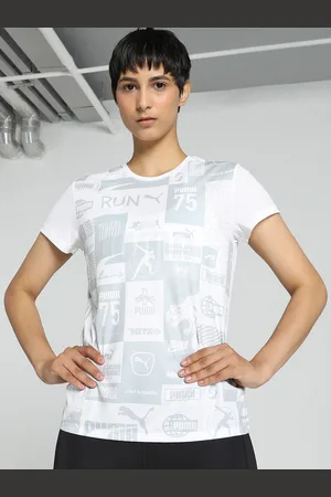 PUMA RUN FAVORITE Womens Dry Cell Round Neck Typography Tshirt
