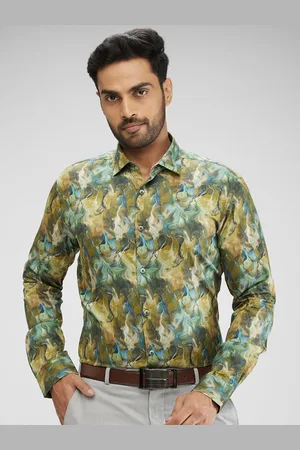 Park Avenue Slim Fit Floral Opaque Printed Cotton Casual Shirt