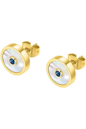 Police Gold-Plated Circular Studs Earrings