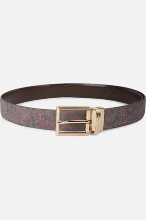 Simon Carter Men Printed Reversible Leather Belt