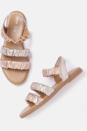 Geox Women Beige Open Toe Flats