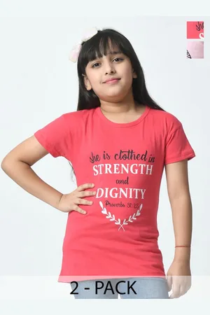 BAESD Girls Typography 2 Printed Applique T-shirt