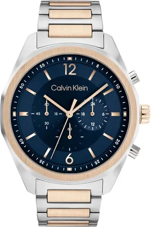 Calvin Klein Men Ck Force Bracelet Style Analogue Chronograph Watch 25200265-Blue
