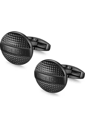 Police Men Textured Round Cufflink