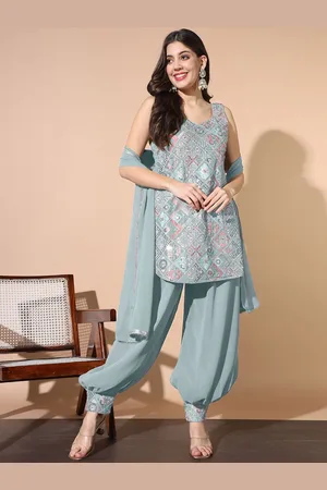 Chhabra 555 Ethnic Motifs Embroidered Scoop Neck Kurta Salwar & Dupatta
