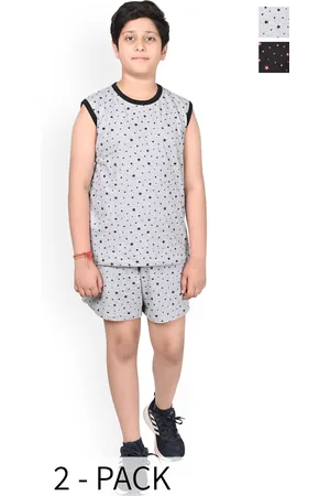 BAESD Boys Pure Cotton Pack Of 2 Printed Pure Cotton Clothing Set