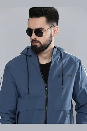 Flying Machine Men Navy Blue Solid Lightweight Bomber Jacket