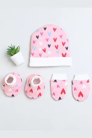 BUMZEE Infants Girls Printed Cotton Beanie