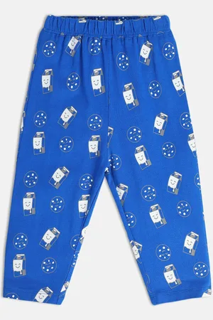 MINI KLUB Boys Conversational Printed Mid-Rise Pure Cotton Relaxed Trousers