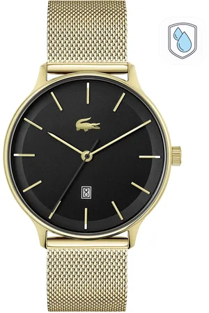 Lacoste Men Brass Dial & Stainless Steel Bracelet Style Straps Analogue Watch 2011224