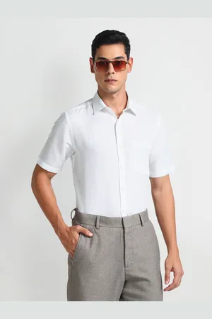 Arrow Linen Spread Collar Short Sleeves Formal Shirt