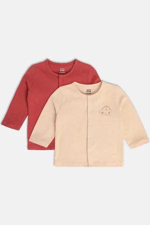 MINI KLUB Boys Pack OF 2 Printed Henley Neck Long Sleeves Cotton T-shirt T-shirt