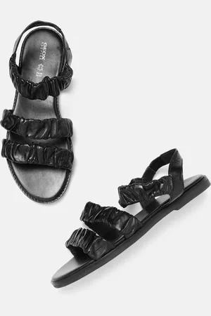 Geox Women Black Open Toe Flats