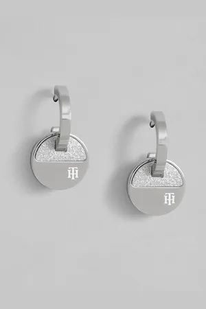Tommy Hilfiger Silver Plated Stainless Steel Circular Drop Earrings