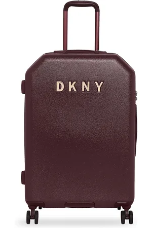 DKNY ALLORE Unisex Burgundy Textured Allore Hard-Sided Cabin Trolley Suitcase