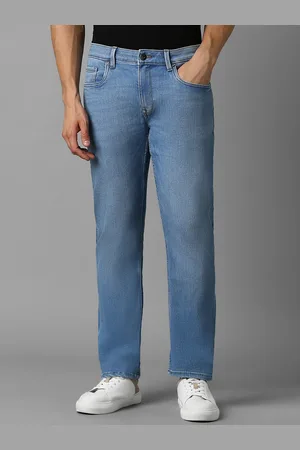 Louis Philippe Men Slim Fit Low-Rise Light Fade Clean Look Pure Cotton Jeans
