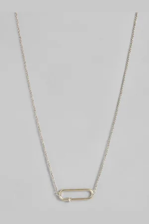 Calvin Klein Elongated Oval Crystal Studded Necklace