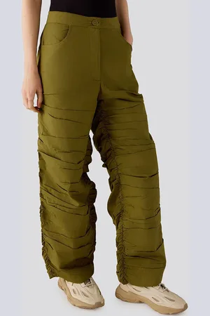 Muvazo Women Quirky Ruched Pants Trousers