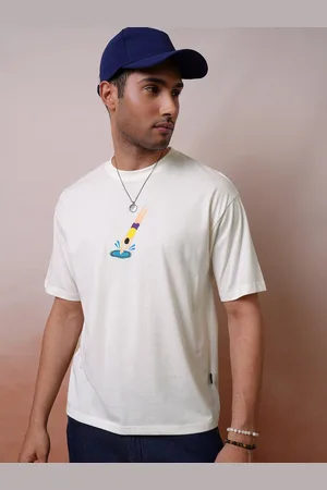 LocoMotive Men Premium Round Neck Half Sleeve Relaxed Drop Shoulder T- Shirt