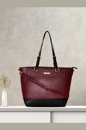 Giordano Maroon & Black Colourblocked Shoulder Bag