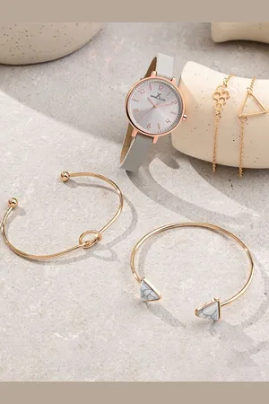 Daniel Klein Women Stone Studded Bracelet & Analogue Watch Gift Set