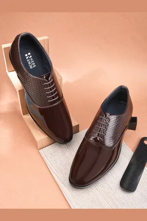 HERE&NOW Men Textured Formal Oxford Shoes