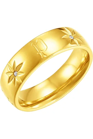 Police Gold-Plated Stone-Studded Finger Ring