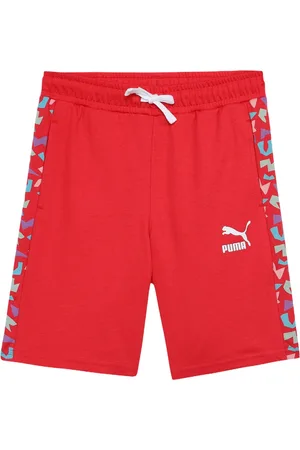 PUMA T7 Kids Printed Cotton Mid-Rise Shorts