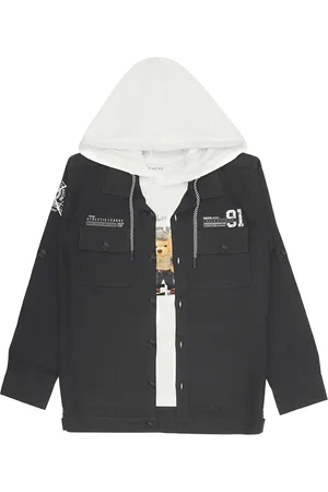 CAVIO Boys Spread Collar Lightweight Tailored Cotton Jacket with T-Shirt