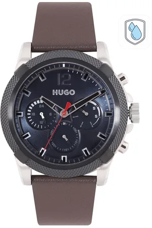 HUGO BOSS Men Impress Solid Dial & Leather Straps Analogue Watch 1530294