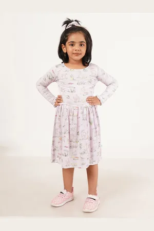 Juscubs Girls Printed Cotton Fit & Flare Dress