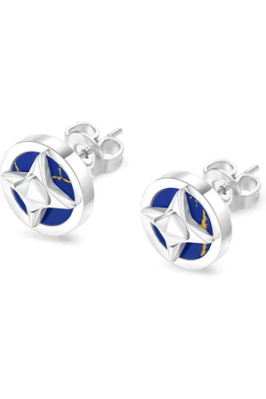 Police Silver-Plated Circular Studs Earrings