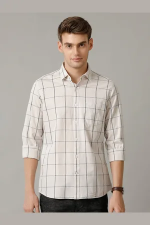 Linen Club Men Contemporary Slim Fit Opaque Checked Casual Shirt
