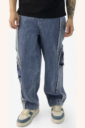 The Souled Store Men Relaxed Fit Spider-Man Embroidered Stretchable Jeans