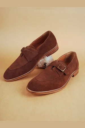 MONKSTORY Men Woven Design PU Derbys