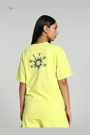 PUMA DOWNTOWN Women Cotton Printed Relaxed Fit T-Shirt