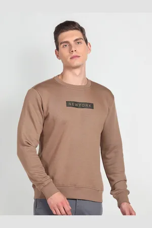 Arrow Typography Printed Long Sleeve Pullover Sweatshirt