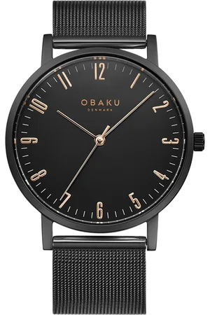 Obaku Men Black Analogue Watch V248GXBBMB
