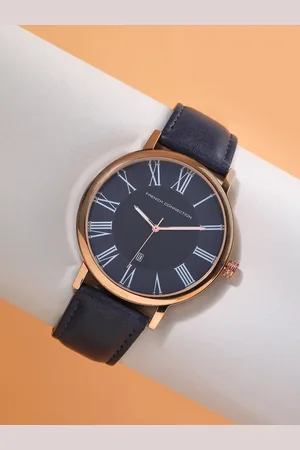 French Connection Men Dial & Leather Bracelet Style Straps Analogue Watch FCN00045B