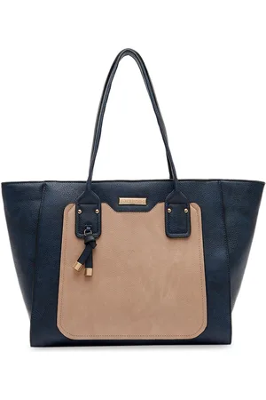 Giordano Navy Blue & Beige Colourblocked Shoulder Bag
