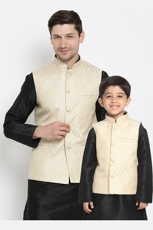 Vastramay Boys Woven-Designed Nehru Jacket