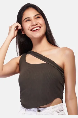 IZF One Shoulder Ribbed Crop Top